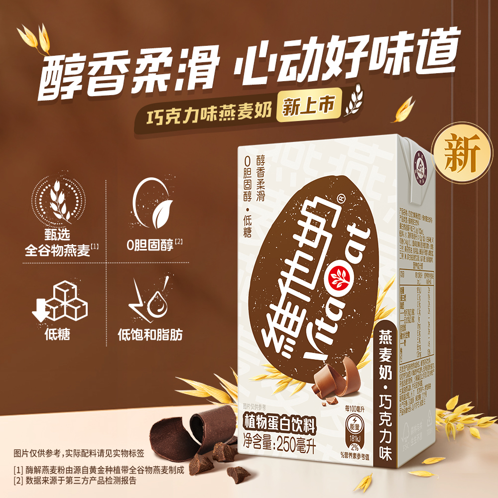 维他奶抹茶红豆味巧克力味燕麦奶250ml*24盒植物蛋白饮料早餐饮品-图0