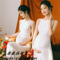 Photo Gallery Pregnant Women Photo Costumes New Style Meritocratic oil painting Wind hanging band Skirt Photography Art Photos of Pregnant Woman Photos