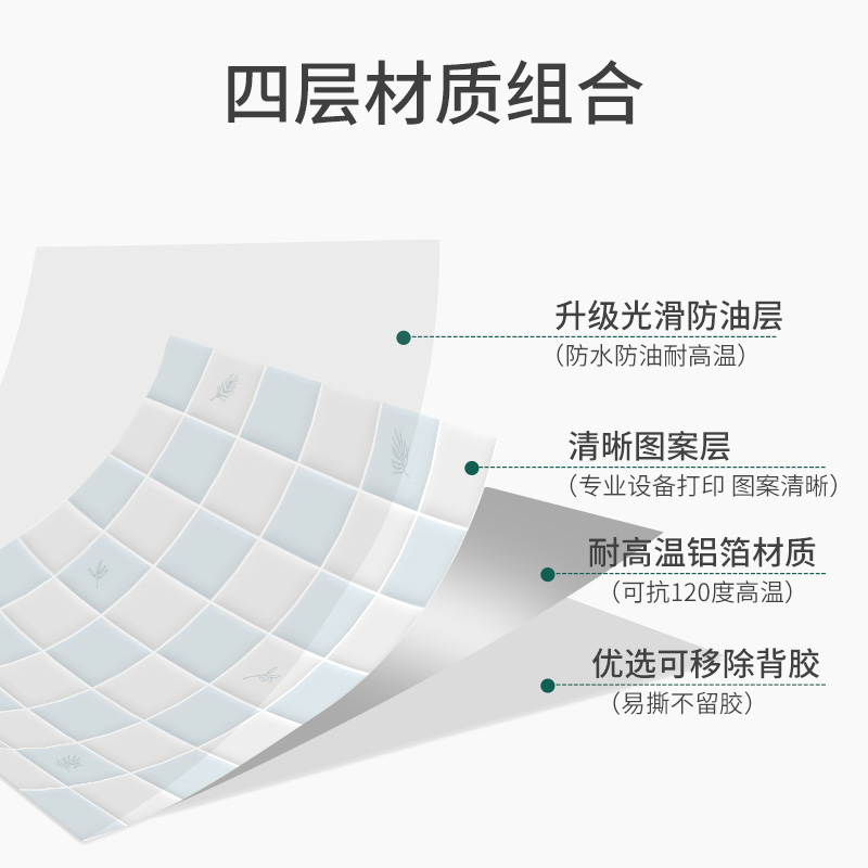 厨房防油贴纸自粘加厚耐高温油烟机灶台墙贴防水橱柜台面壁纸墙纸