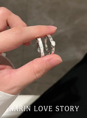 KARIN卡琳一辈子对戒情侣款纯银999足银戒指原创轻奢小众设计定制