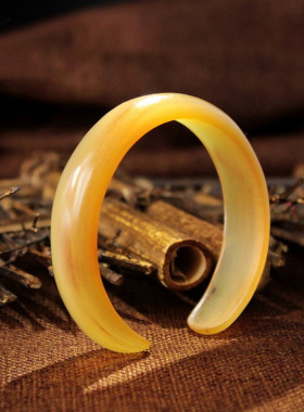正品包邮血丝通透西藏牛角手镯