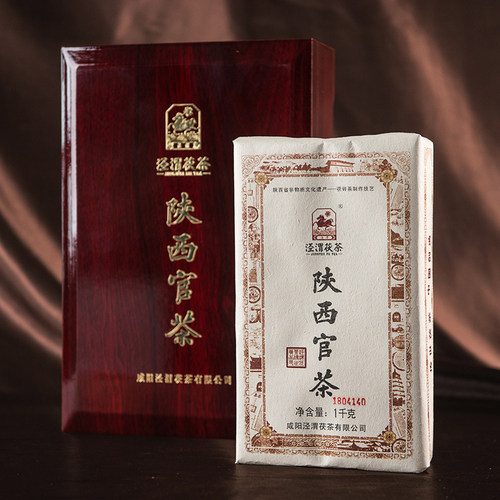 【陕西官茶】泾渭茯茶 黑茶 陕西泾阳金花易泡茯砖茶礼盒装1千克 - 图3