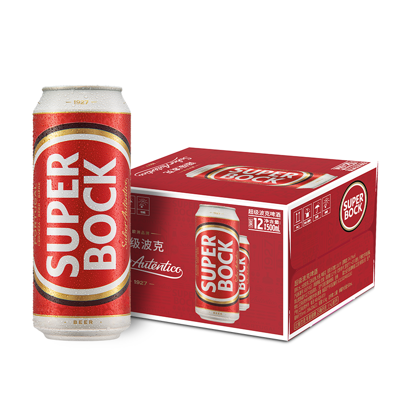 超级波克SuperBock经典黄啤酒整箱500ml*12听 - 图1