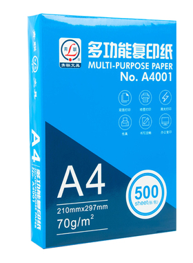 青联整箱2500张A4纸打印复印纸70g单包500张办公用品一箱a4草稿纸