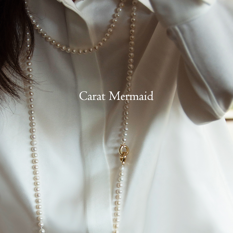 CaratMermaid长款高级小香珍珠毛衣链长项链秋冬双层珍珠项链女-图2