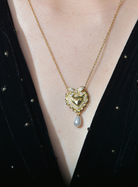 甜酷网红轻奢纯银项链女纯银桃心