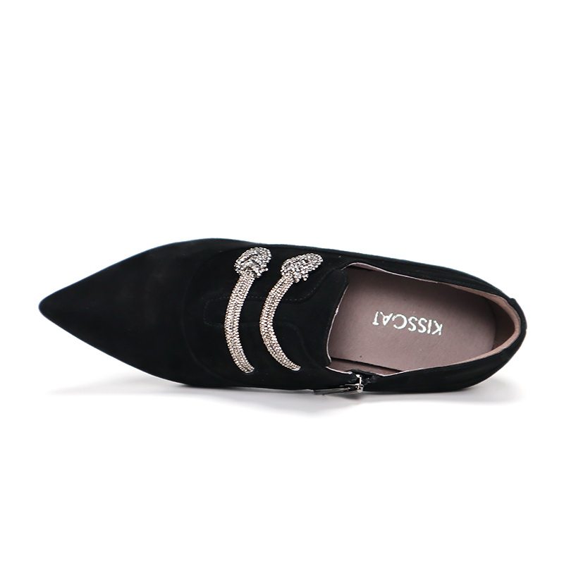 KISSCAT接吻猫2025新款气质尖头新中式羊绒深口单鞋女KA54548-51,淘宝优惠券,粉丝福利购,淘宝优惠卷