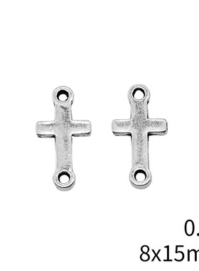 20个/包 8x15mm 多色 DIY饰品配件 十字架连接件 ABD-C13458