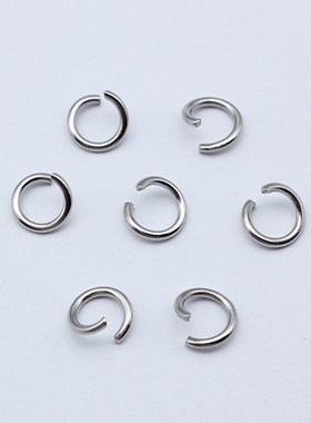 100个/包 1.2x8mm 单圈铁环 C圈 连接圈 开口圈 适用于钥匙扣项链