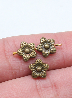 40个/包 8x8x4mm 多色DIY饰品配件花朵小孔珠 ABD-C12883