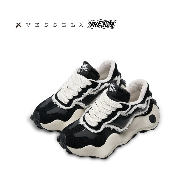 XVESSEL X HEYDAY李昀锐同款联名波浪厚底老爹鞋德训鞋男女同款,淘宝优惠券,粉丝福利购,淘宝优惠卷