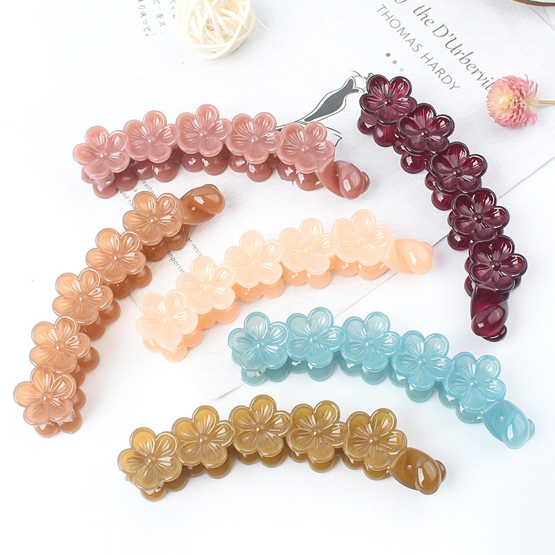 韩国花朵扭扭夹小号发量少 简约竖夹马尾发夹防滑 百搭后脑勺发卡,淘宝优惠券,粉丝福利购,淘宝优惠卷