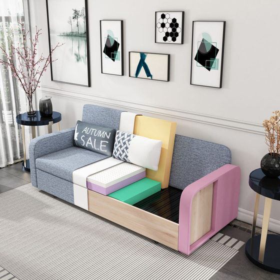 Sofa bed dual-purpose foldable storage multi-function sliding