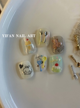 迷你餐具小众风精致刀叉美甲饰品