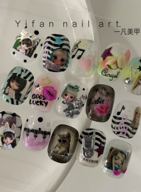 y2k超萌blythe甜心娃娃美甲贴纸