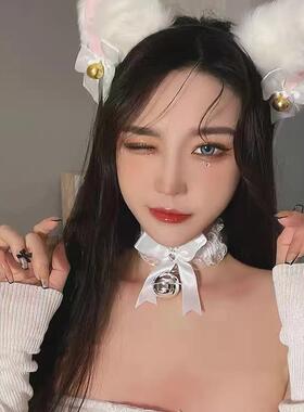 (发箍发+项箍)猫耳朵夹92152女小野圈猫咪兔子头性感狐狸头饰万圣