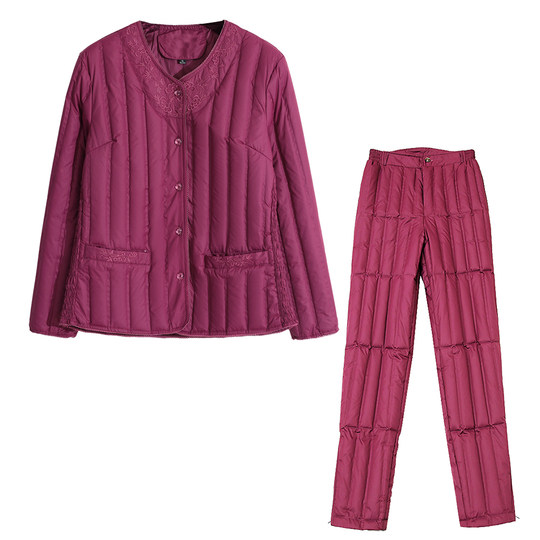 Hengyuanxiang down pants thickened and warm to wear as mother's wear