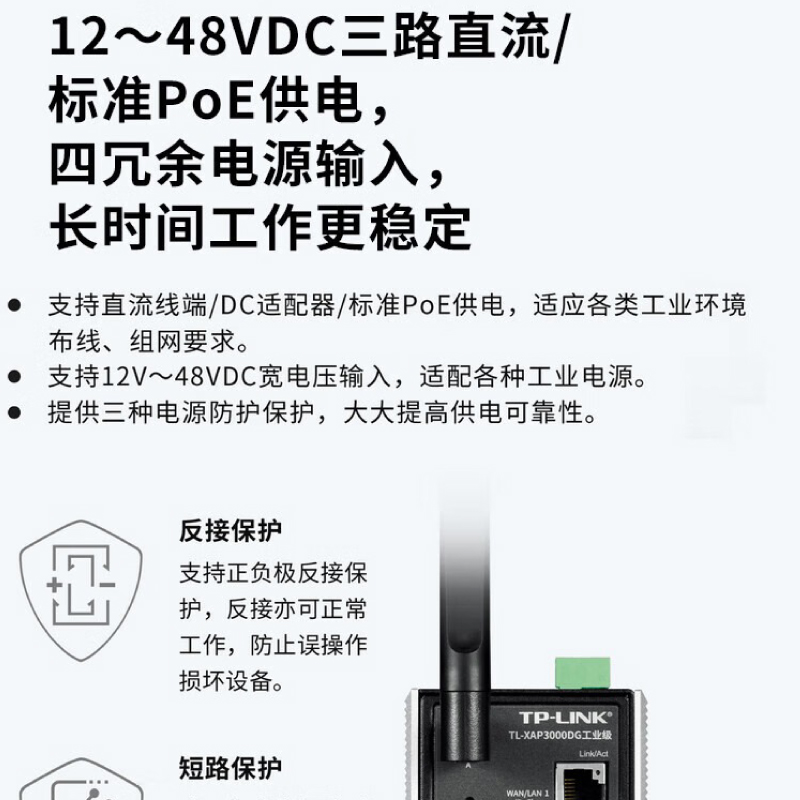 【含税/包顺丰】TP-LINK TL-XAP3000DG工业级 AX3000双频wifi6无线AP路由器客户端接收器2.5G光口导轨式-图1