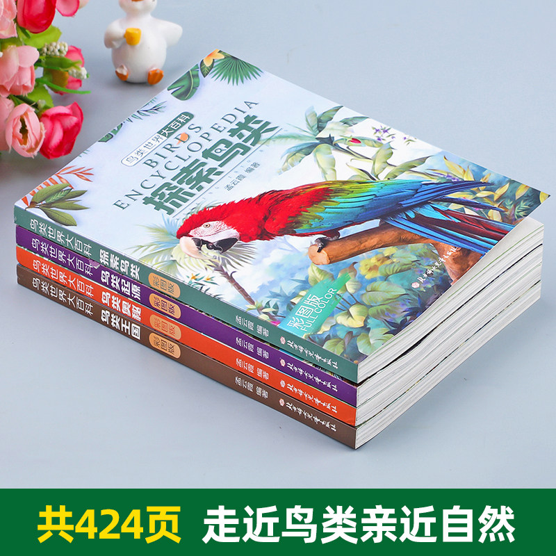 全4册彩图版鸟类世界大百科全书探索揭秘自然科学启蒙儿童读物科普书籍鸟类图鉴动物百科全书适合小学生看的课外阅读书籍老师推荐