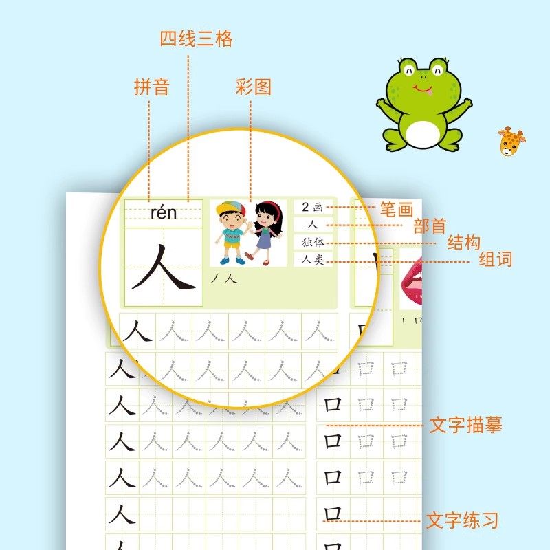 汉字描红本幼小衔接练字帖学前600字幼儿园练字本一年级写字本学前班儿童字帖每日一练练字幼升小写字入门大班一日专用全套教材,淘宝优惠券,粉丝福利购,淘宝优惠卷