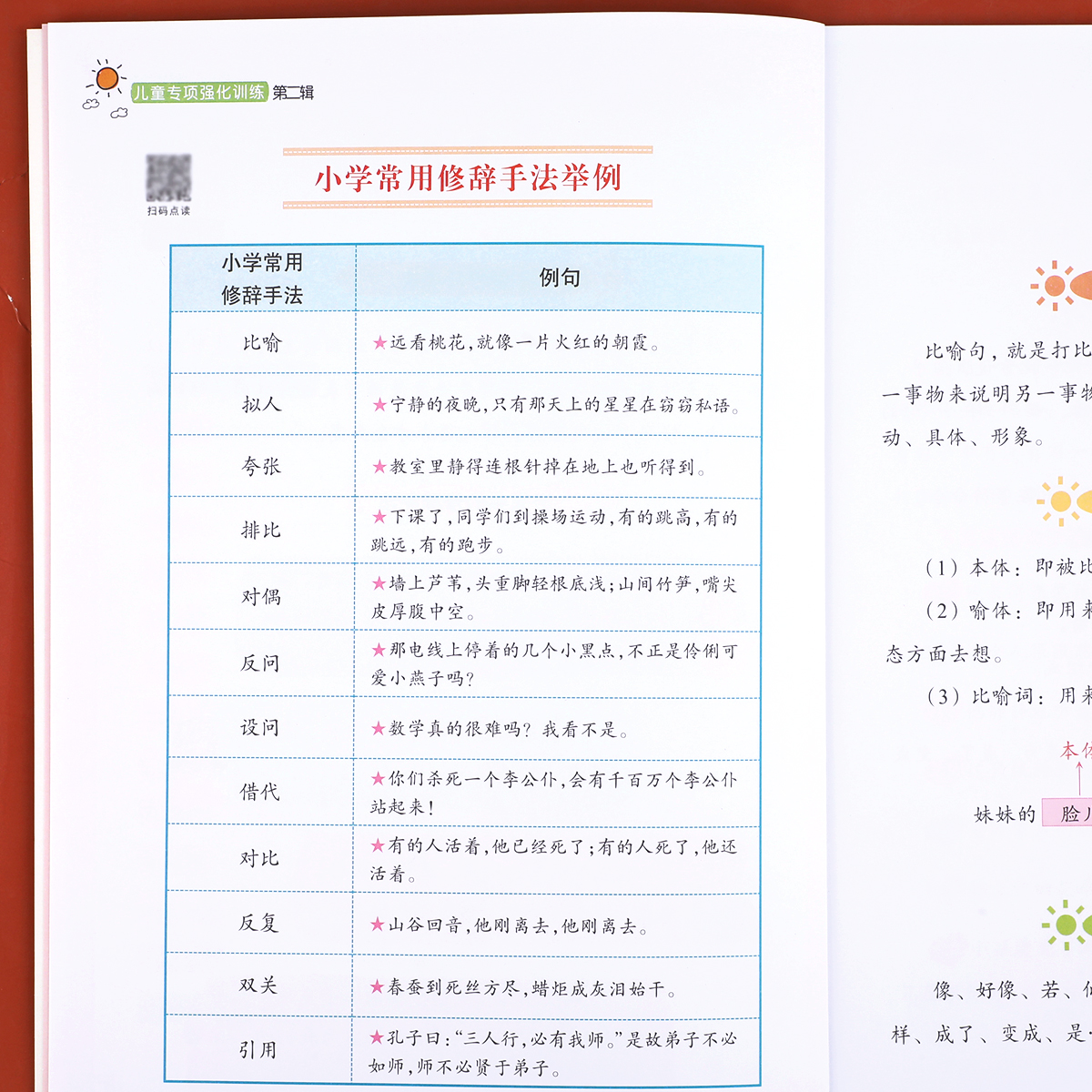 【学霸课堂】小学生语文修辞手法知识积累大全训练手册比喻拟人排比夸张修辞专项强化练习题三四五六年级常用句型人教版写作技巧 - 图1