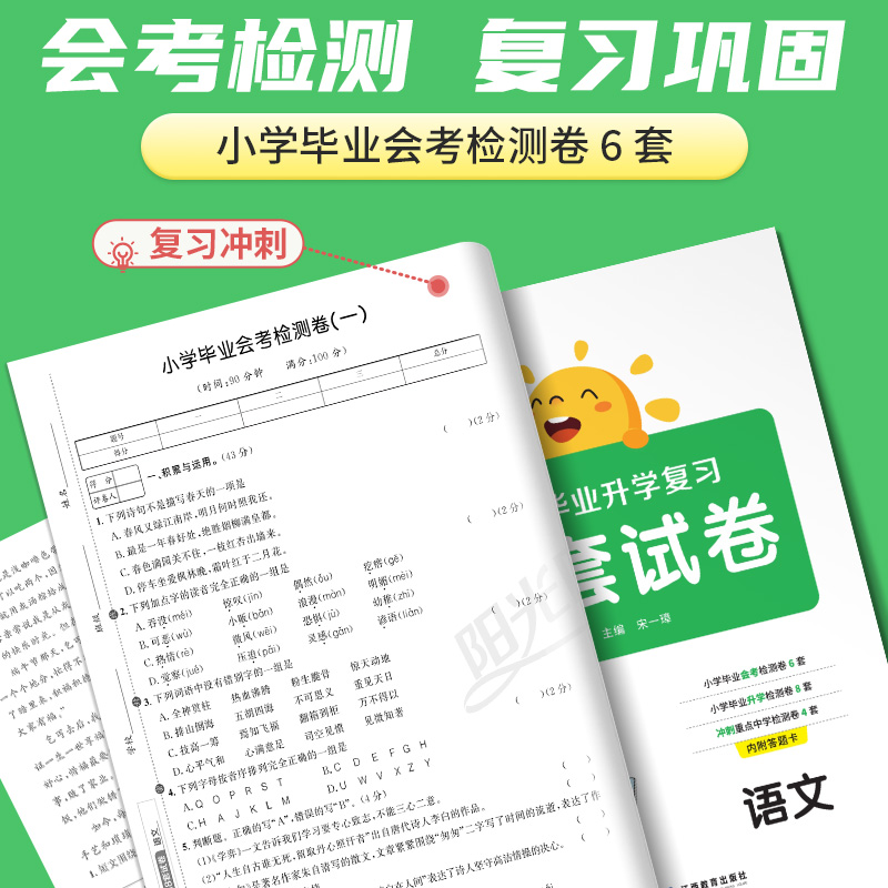 2024版阳光同学小学毕业升学复习18套试卷语文数学英语全套人教版小学六年级升七年级试卷真题小升初专项训练必刷练习册全国通用 - 图0