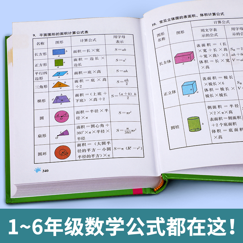 小学数学公式大全考点及公式定律知识点汇总思维逻辑训练小学生一年级二三年级四、五、六年级下册上册字典卡片正版到初中人教版-图2