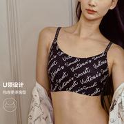 136维密田曦薇同款果冻条字母肩带文胸