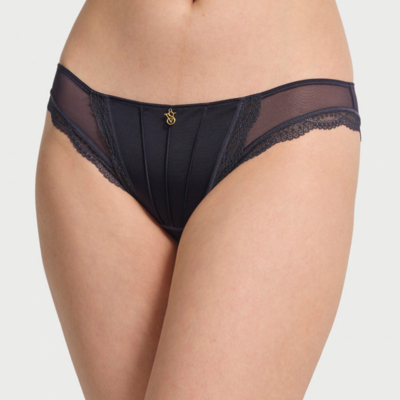 维密花漾蕾丝网纱包臀三角裤3件装