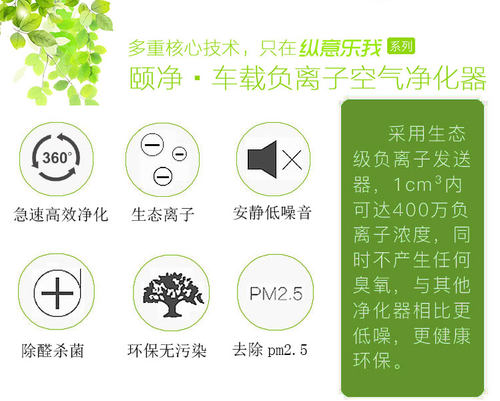 中脉车载负离子空气净化器除烟味 汽车氧吧车用防雾霾pm2.5除甲醛 - 图0