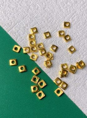 s925古法银镀金配件四方隔