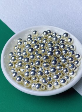 s999足银纯银珠子隔珠光面圆珠散珠diy银饰手链戒指项链材料配件