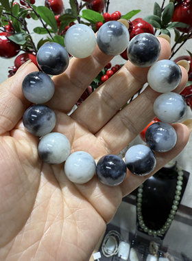 新疆玉见楼兰和田玉青花籽料手串