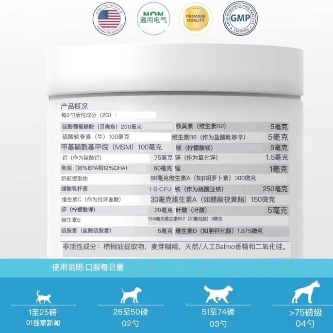 美国直邮 Coco and Luna 10 in 1 Multivitamin 猫狗用复合维生素 - 图2