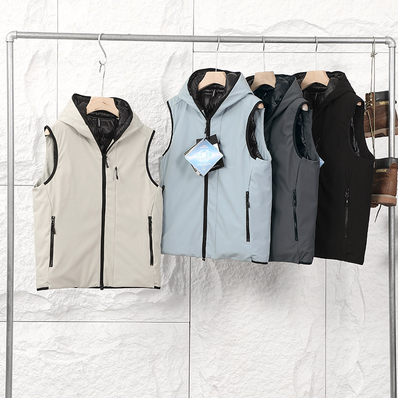 羊毛填充 防风拒水保暖抗静电秋冬男士时尚休闲连帽马甲户外背心,淘宝优惠券,粉丝福利购,淘宝优惠卷
