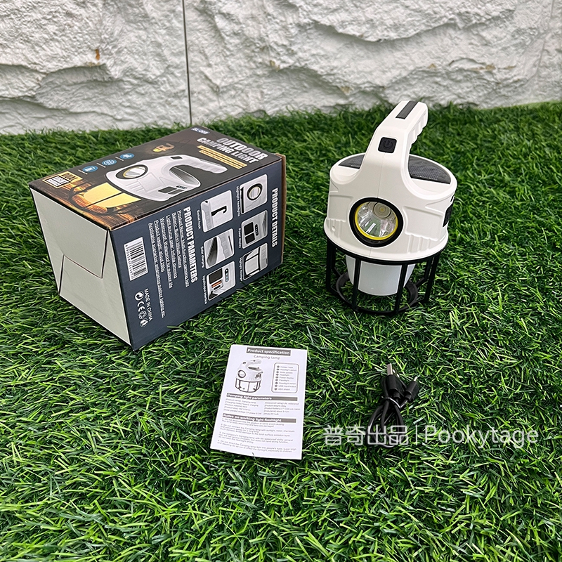 户外苾入!可给手机充电!日单太阳能超亮便携挂灯露营灯帐篷灯 - 图1