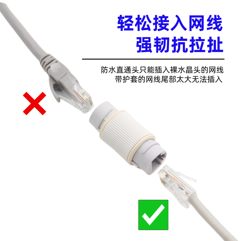 防水网线对接头 室外户外布线防雷连接器RJ45千兆网线直通POE监控,淘宝优惠券,粉丝福利购,淘宝优惠卷
