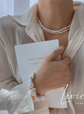 炫彩巴洛克珍珠手链纯银时尚简约