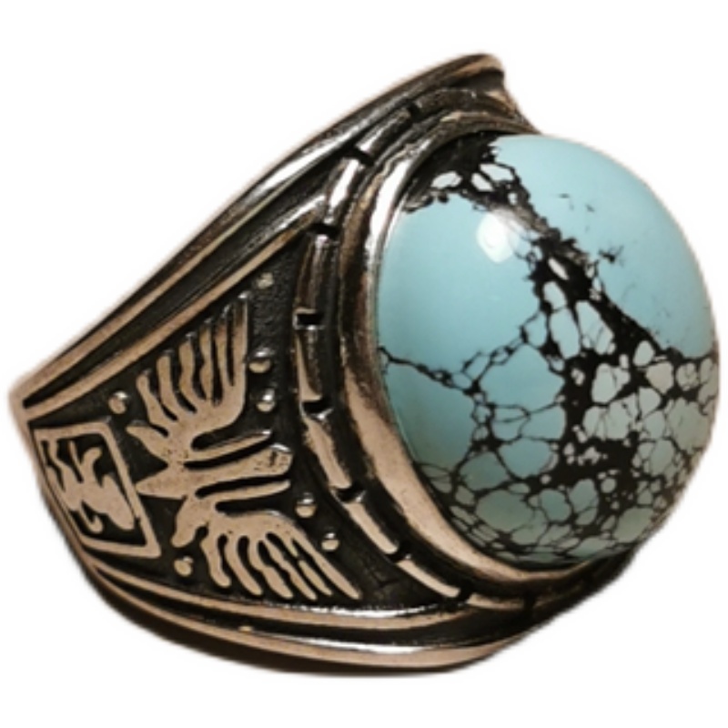 Turquoise Silver Ring 天然绿松石银戒指 凯溪独家定制 一物一拍 - 图3