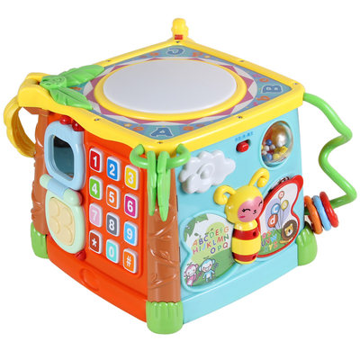 谷雨拍拍鼓五面鼓早教音乐手拍鼓宝宝玩具0 1 2岁婴儿益智玩具 虎窝淘