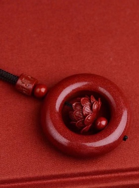 毛衣挂件紫金砂项链莲花朱砂礼物