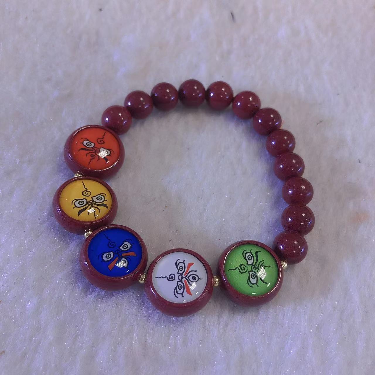 天然高含砂量朱砂紫晶砂唐采手链女湘西男士款龙年转运情侣手链 - 图3