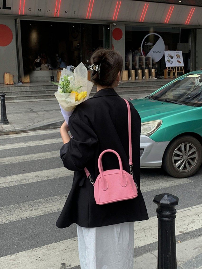 肥肥自制包包女夏2024新款韩国小众高级感单肩斜跨手提粉色贝壳包,淘宝优惠券,粉丝福利购,淘宝优惠卷