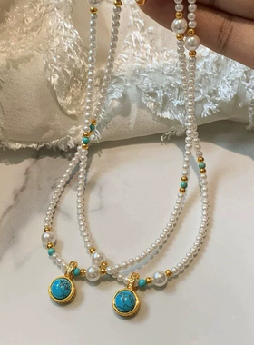 -链34mm近正圆微瑕天然高品质淡水短项链(配盒子)XL7819