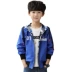 Quần áo bé trai xuân hè 2019 cho bé lớn mới phiên bản Hàn Quốc hai bên mặc áo khoác thủy triều 8-13 tuổi - Áo khoác