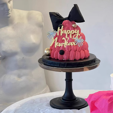 2026新年春节马年元旦跨年蛋糕装饰撞色玫红色配黑色蝴蝶结插件,淘宝优惠券,粉丝福利购,淘宝优惠卷