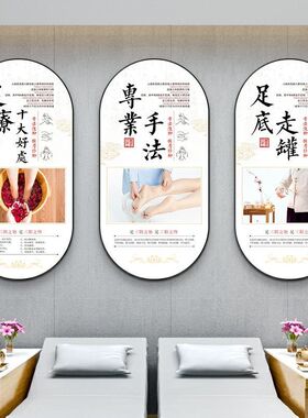 足疗装饰画修脚泡脚洗脚中医墙面养生项目宣传挂画足浴中心壁画