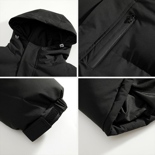 【奥特莱斯】中长款棉服男士冬季新款连帽棉衣外套情侣款保暖棉袄 - 图2