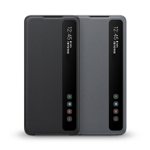 三星S20Ultra手机壳原装S20+镜面保护套翻盖s20FE智能皮套5G原厂 - 图0