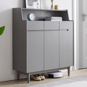 家逸实木鞋柜家用客厅大容量门厅柜玄关柜简易储物柜子收纳多层柜